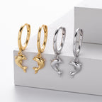 Boucles d'oreilles pendantes dauphin en argent sterling 925