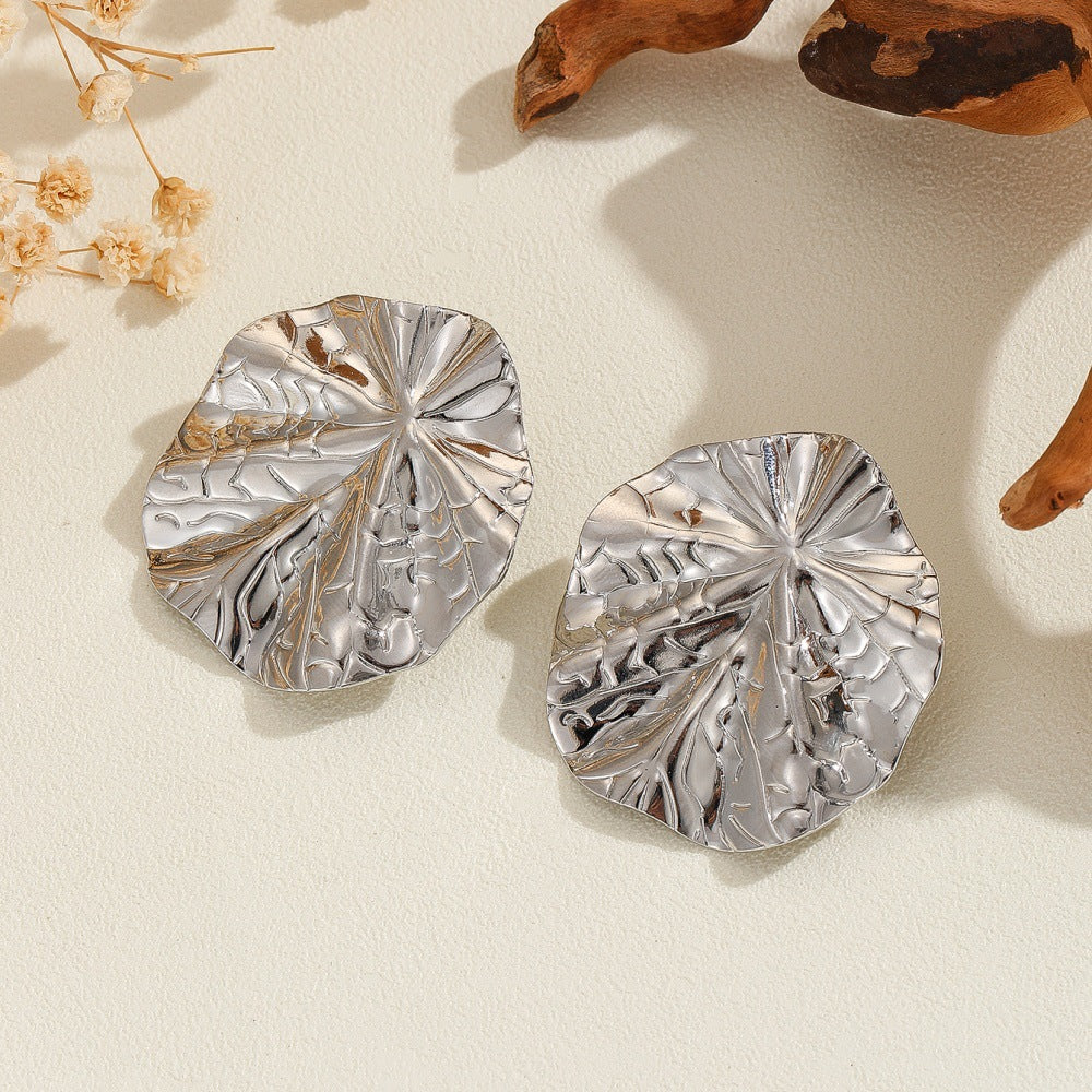 Boucles d'oreilles créateur pour femme en forme de feuille