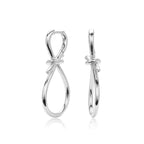 Boucles d'oreilles pendantes pour femme au design nœud en argent sterling 925