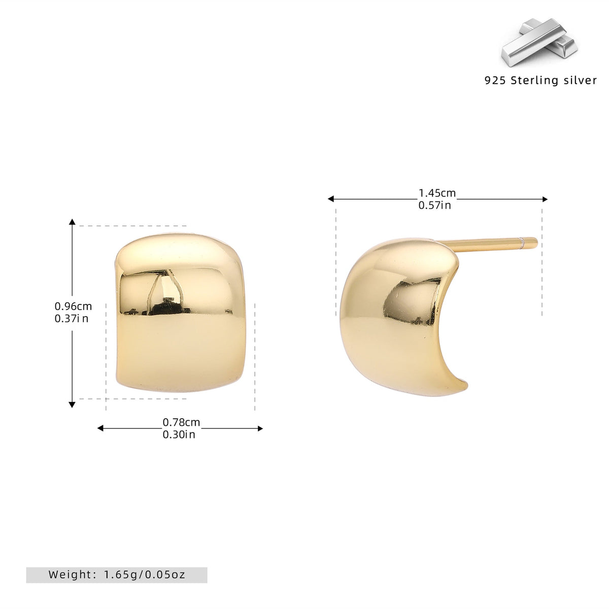 Ohrstecker für Damen mit modernem, geschwungenem Design aus 925 Sterling Silber