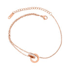 Chevillère double rang avec pendentif cercle