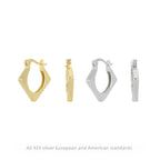 Damen Ohrhänger im modernen Diamantdesign aus 925 Sterling Silber
