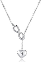 Collier pour femme avec symbole infini et pendentif cœur personnalisable