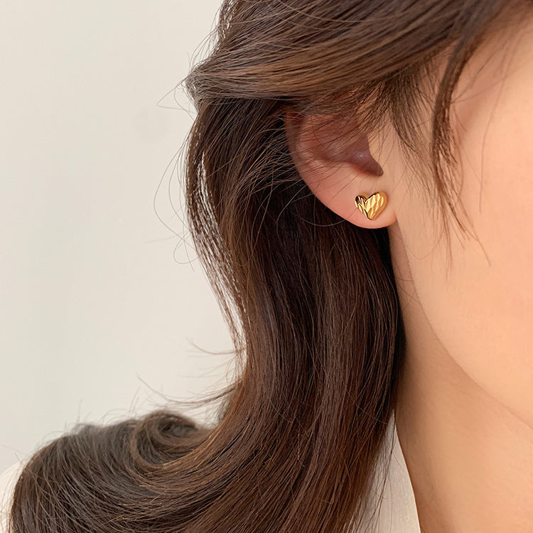 Boucles d'oreilles cœur en laiton de haute qualité