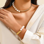 Bracelet jonc pour femme avec perles élégantes