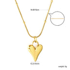 Collier pour femme avec pendentif cœur et fermoir réglable