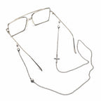 Chaîne de lunettes superposée argentée