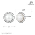 Boucles d'oreilles puces avec perle et motif tressé en argent 925