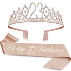 Couronne de princesse en cristal pour femme avec inscription 30 & Fabulous