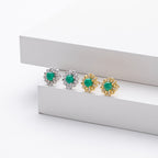 Boucles d'oreilles pour femme motif floral en argent sterling 925