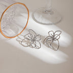 Boucles d'oreilles puces filigranes pour femme motif floral