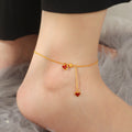 Bracelet de cheville réglable avec cœurs pour femme