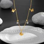 Collier délicat avec pendentif papillon pour femme