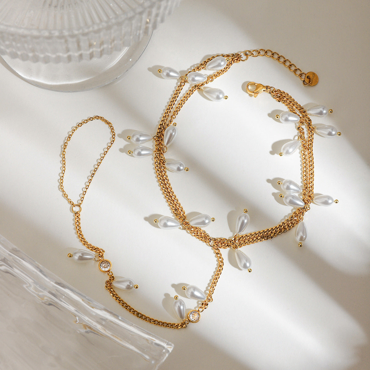 Bracelet étincelant pour femme avec perles