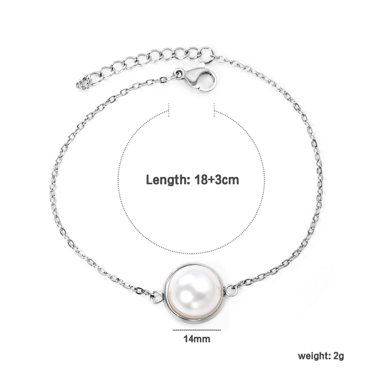 Bracelet pour femme avec perle et structure à maillons élégante