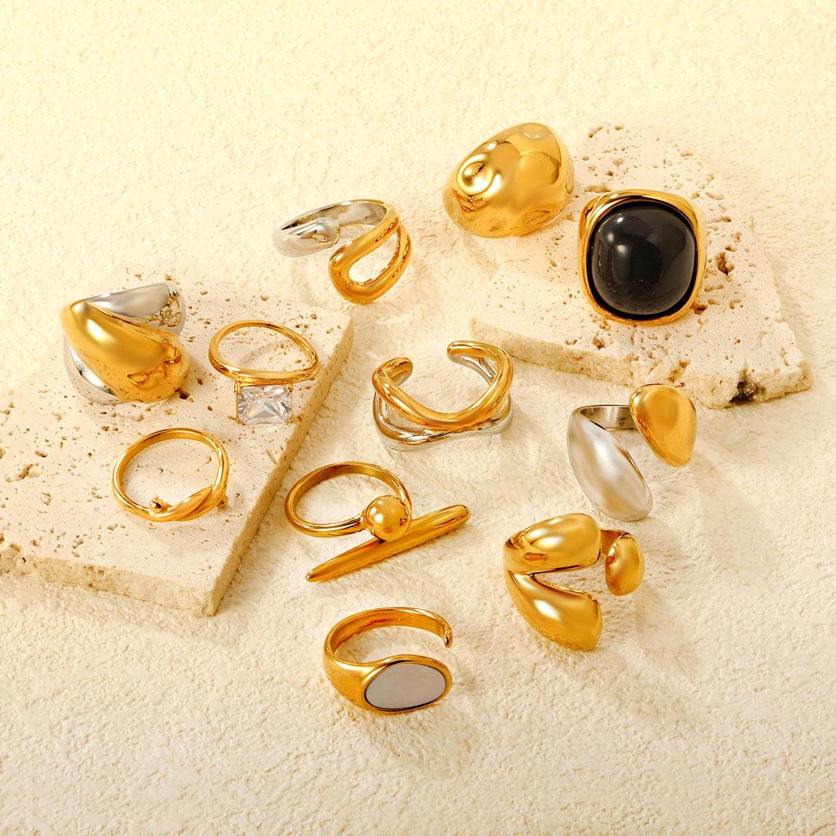 Bague spirale tendance pour femme à double finition