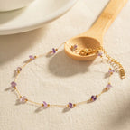 Bracelet de perles en améthyste pour femme