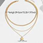 Collier triple rang doré