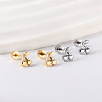 Boucles d'oreilles clous pour femme motif champignon avec zircone