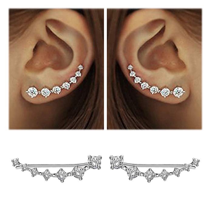 Boucles d'oreilles en argent sterling 925 et zircon