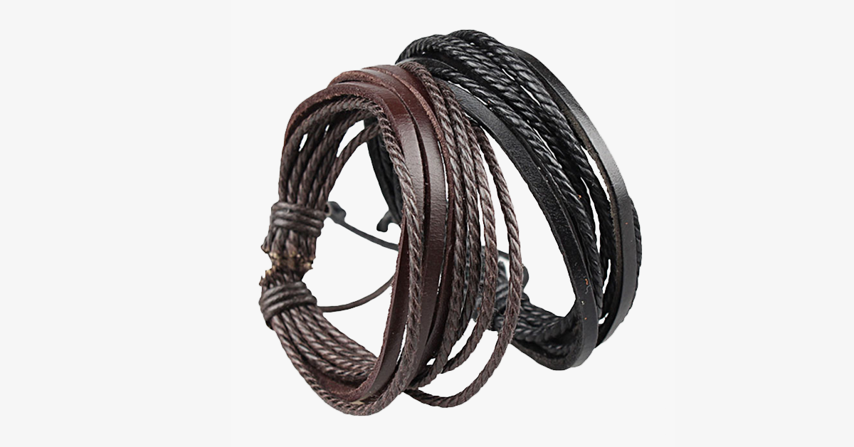 Bracelet Enroulable en Cuir Rustique