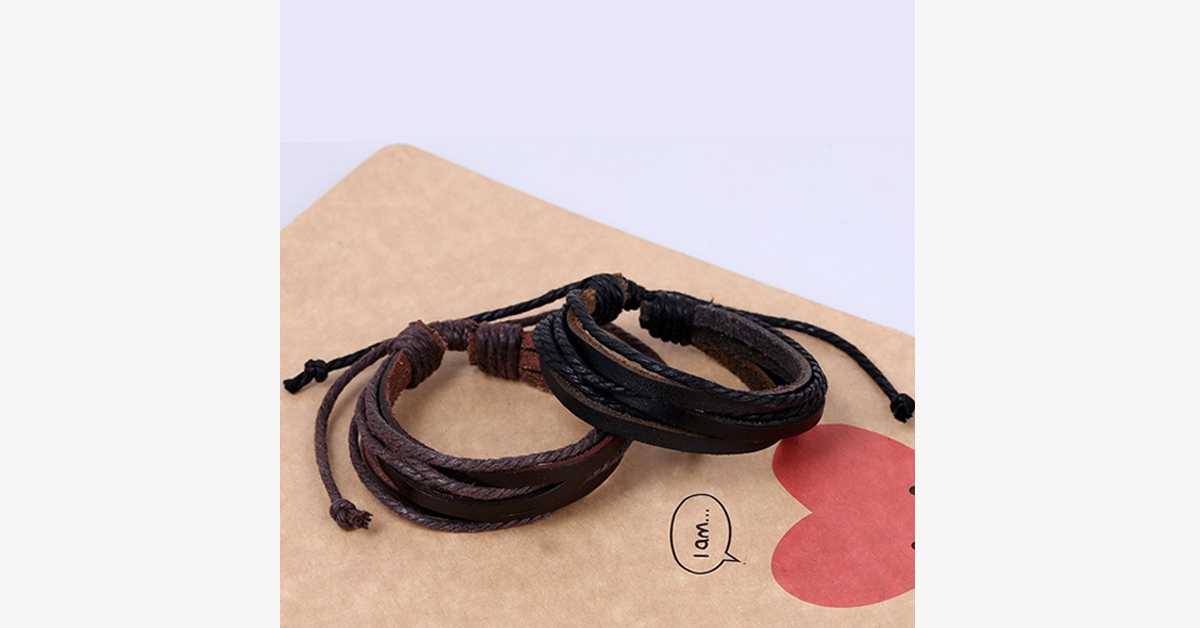 Bracelet Enroulable en Cuir Rustique