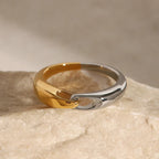 Bague maillons bicolore