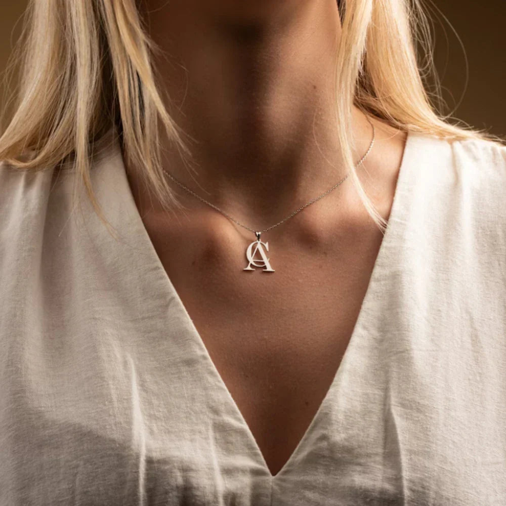 Collier monogramme personnalisé minimaliste