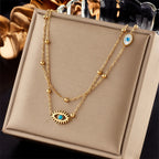 Stack de colliers Dainty Satellite Chain Evil Eye