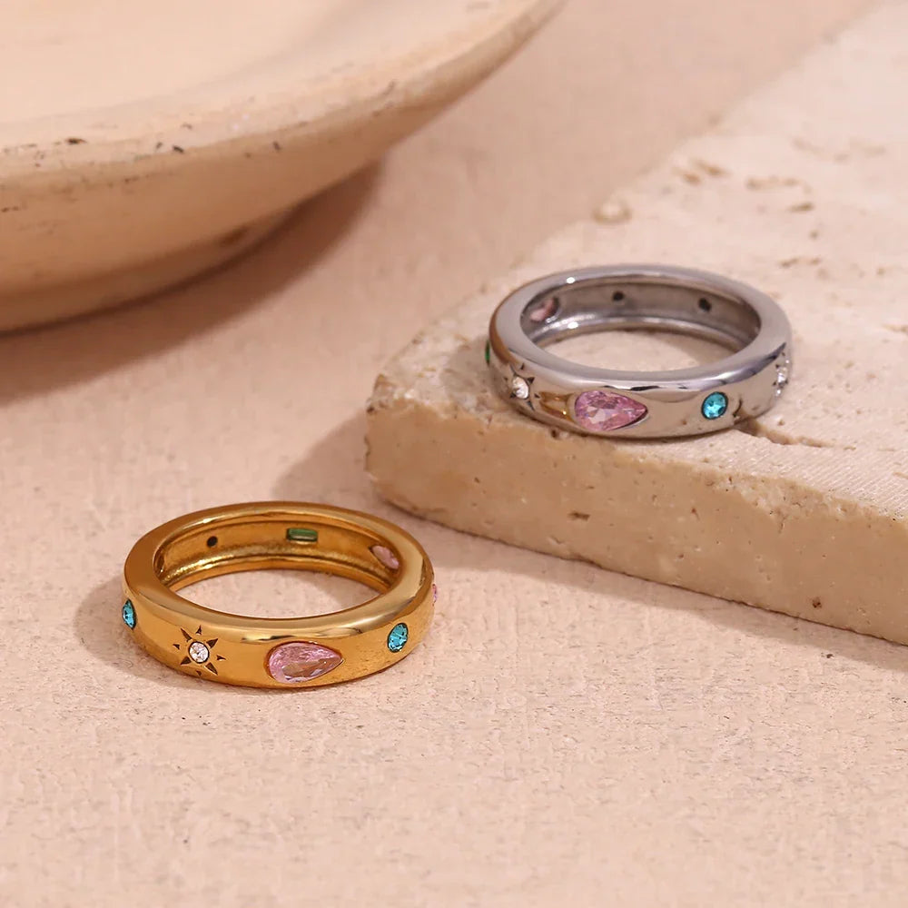 Bague Gem Pop plaquée or 18k
