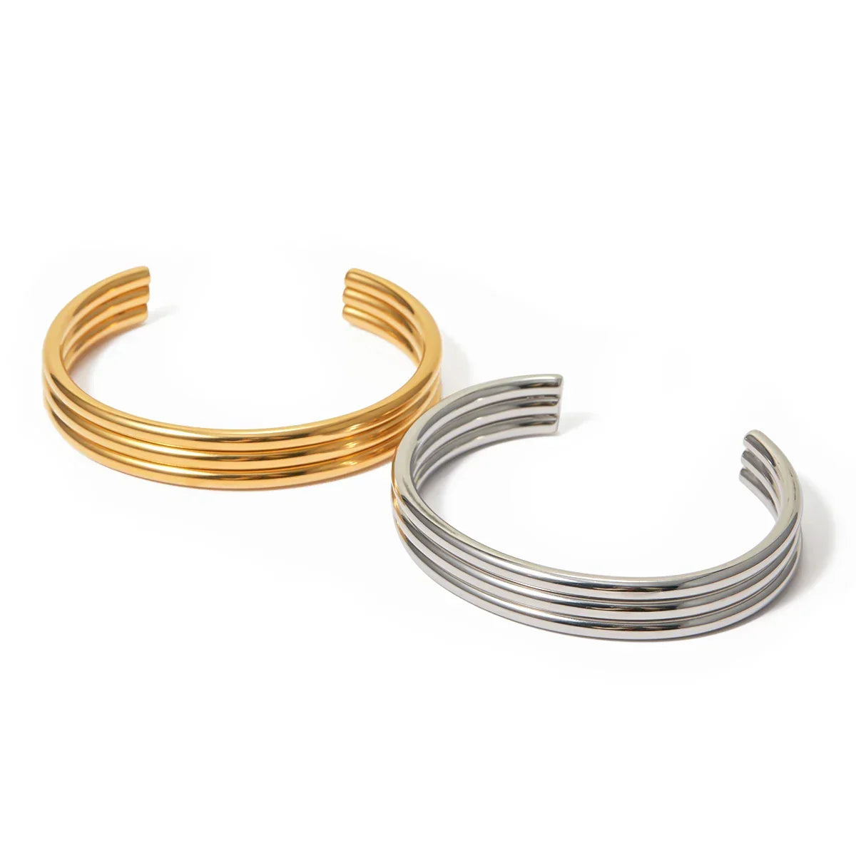 Bracelet jonc triple nervuré 18k