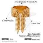 Bague ajustable à pompons en or 18 carats