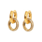Boucles d'oreilles pendantes huggie diamant 18k