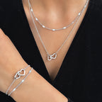 Parure collier et bracelet cœurs entrelacés