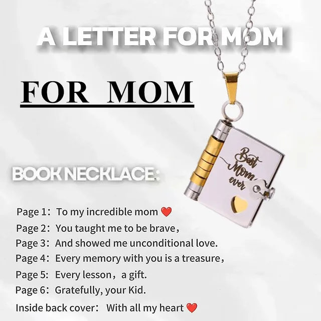 Collier marque-page mémoire – Bijou symbolique avec message d'amour