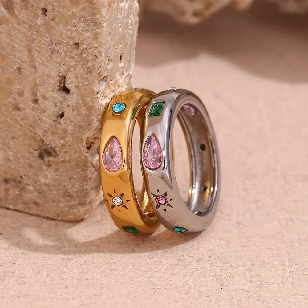 Bague Gem Pop plaquée or 18k