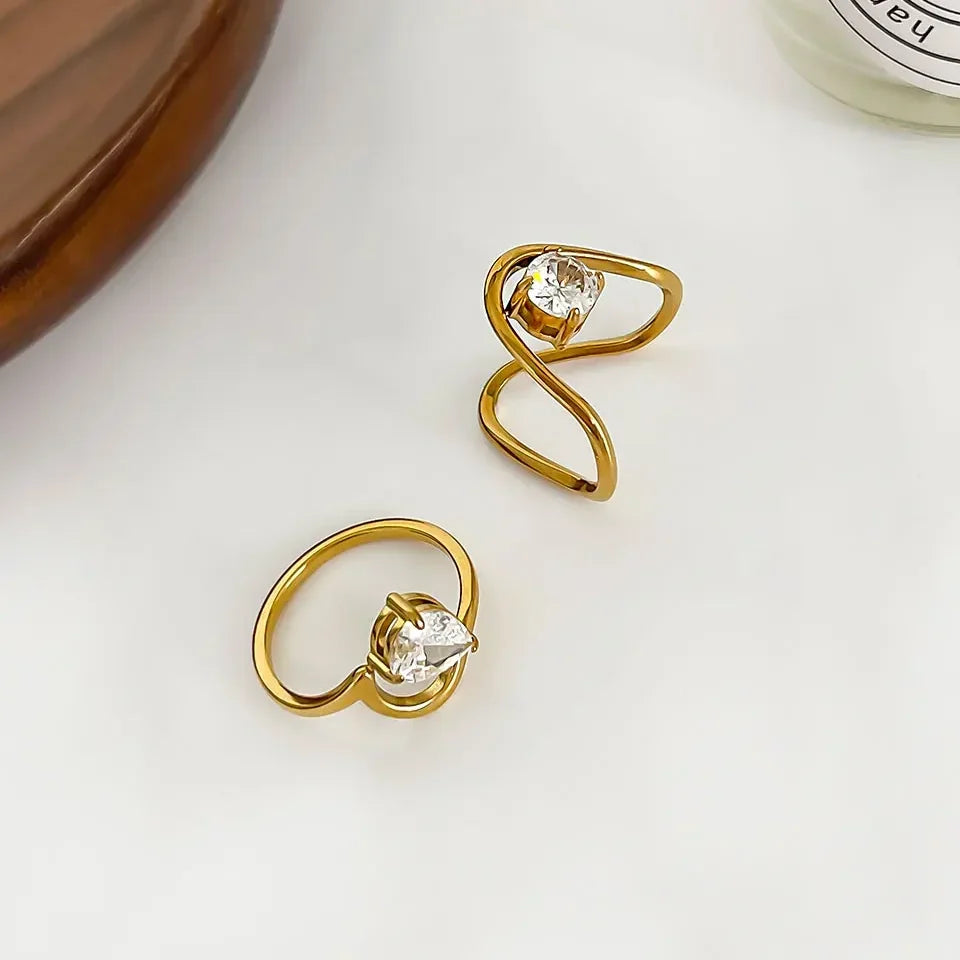 Bague torsadée irrégulière diamant 18k