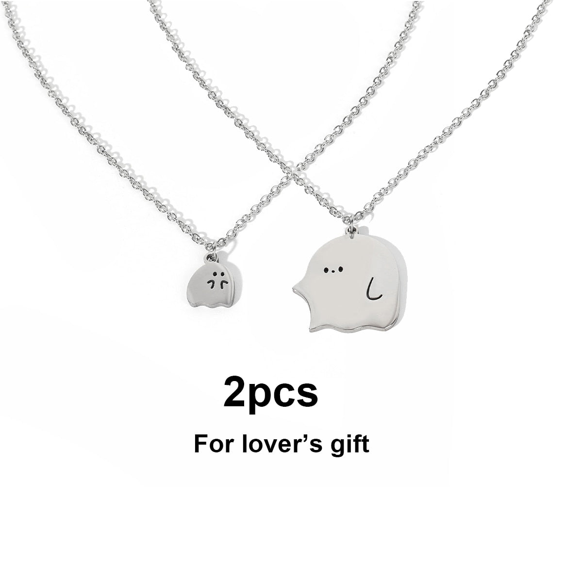 Collier couple de petits fantômes