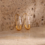 Boucles d'oreilles épingle à nourrice perle 18k