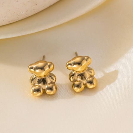 Ensemble collier et boucles d'oreilles ours