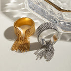 Bague ajustable à pompons en or 18 carats