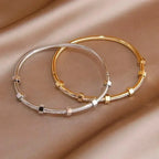 Bracelet jonc hexagonal diamanté