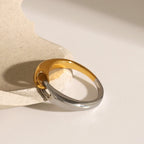 Bague maillons bicolore