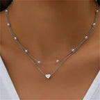Collier ras-du-cou perles et cœur pour femme