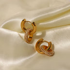Boucles d'oreilles pendantes huggie diamant 18k