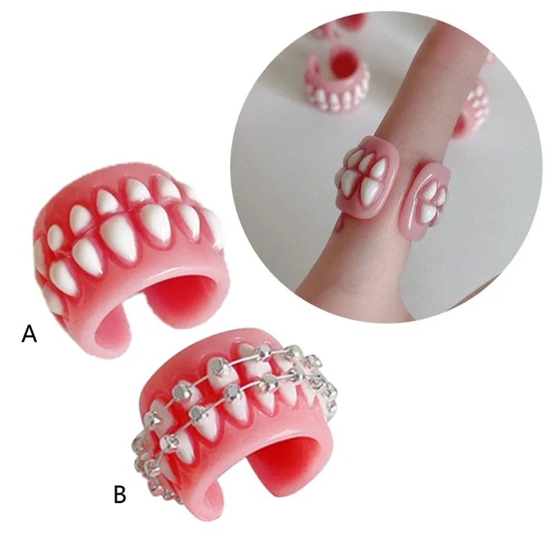Bagues en résine en forme de dents