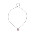 Collier nœud féminin délicat avec diamants