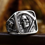 Bague tête de mort Faucheuse