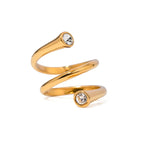 Bagues asymétriques triple anneau à pointes diamantées