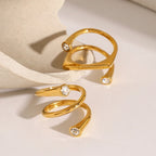 Bagues asymétriques triple anneau à pointes diamantées